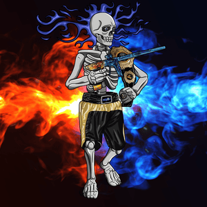 Adrenaline Skully NFT - Firestorm in Champion with Wild Flame and Ring - Adrenaline